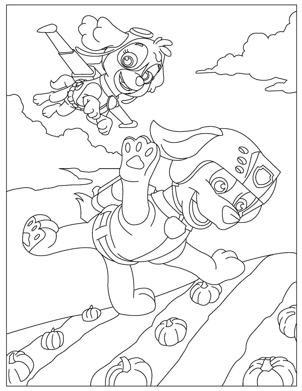 Paw Patrol coloring page 1 of 41 &mdash; free printable, US Letter