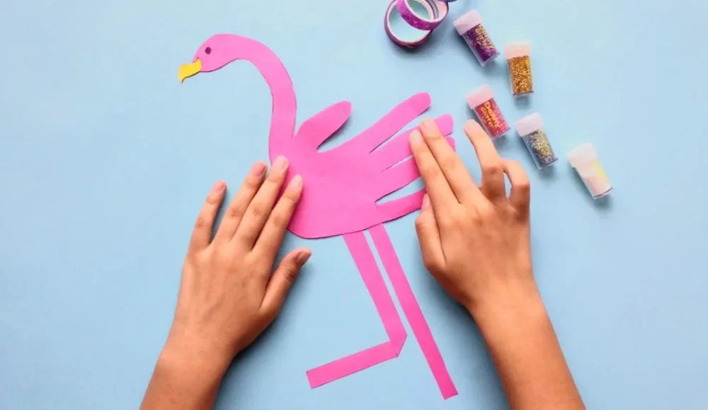 How to Make a Flamingo Birthday Card with Easy Steps (for Kids) 14.finished-card-may28