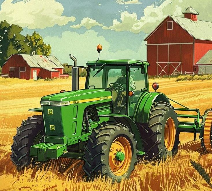 how to draw a tractor