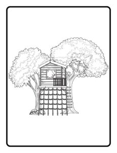 Free TREE HOUSE Coloring Pages for Download (Printable PDF)