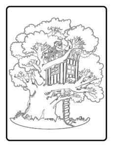 Free TREE HOUSE Coloring Pages for Download (Printable PDF)