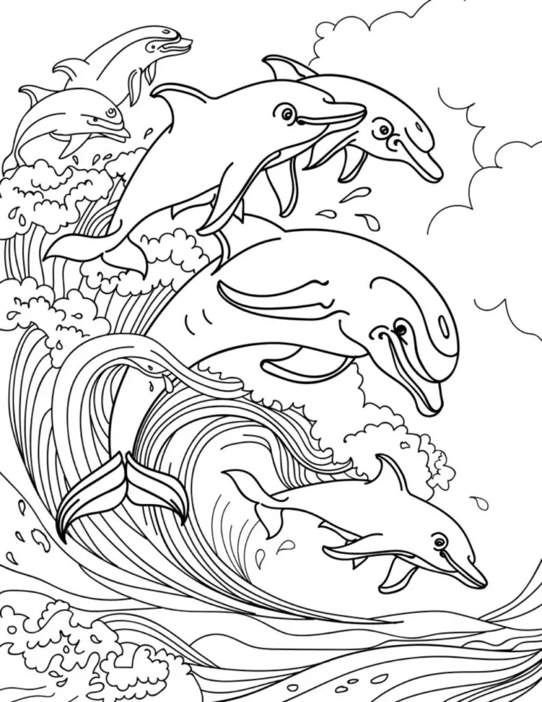 Free DOLPHIN Coloring Pages for Download (Printable PDF)