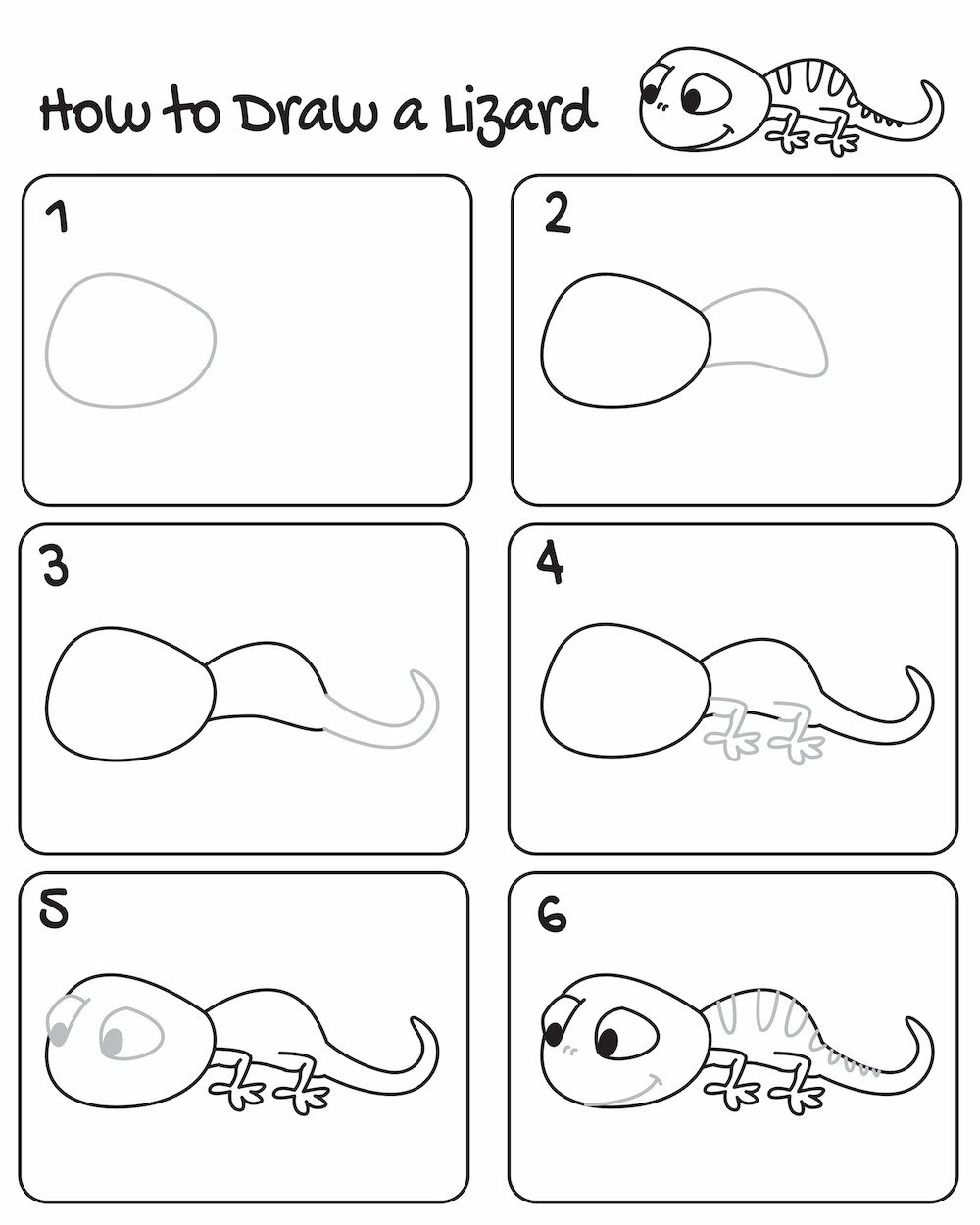 Simple Lizard Drawing How To Draw A Realistic Lizard Step By Step
