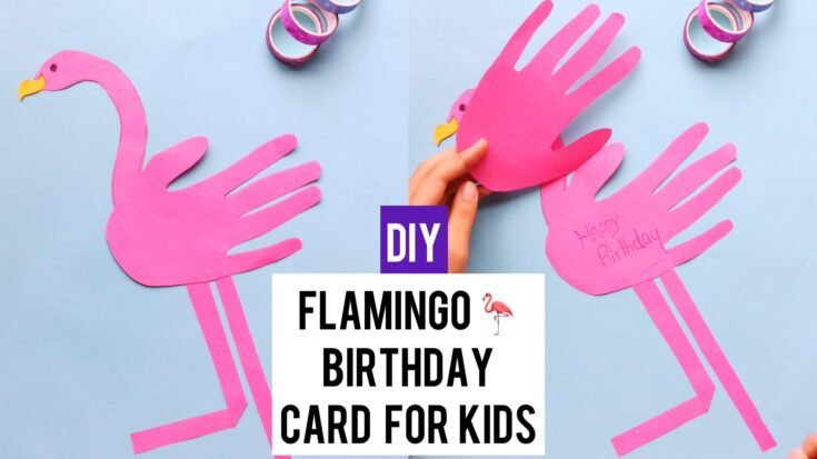 How to Make a Flamingo Birthday Card with Easy Steps (for Kids) flamingo-bday-card-feat-may28