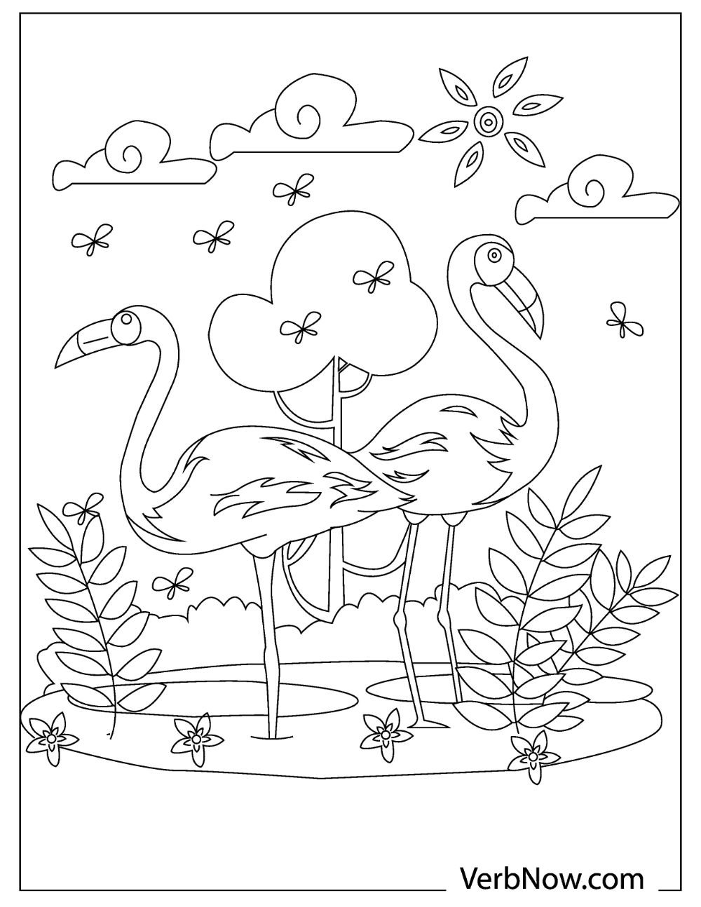 22 Flamingo Coloring Pages For Download Printable PDF 
