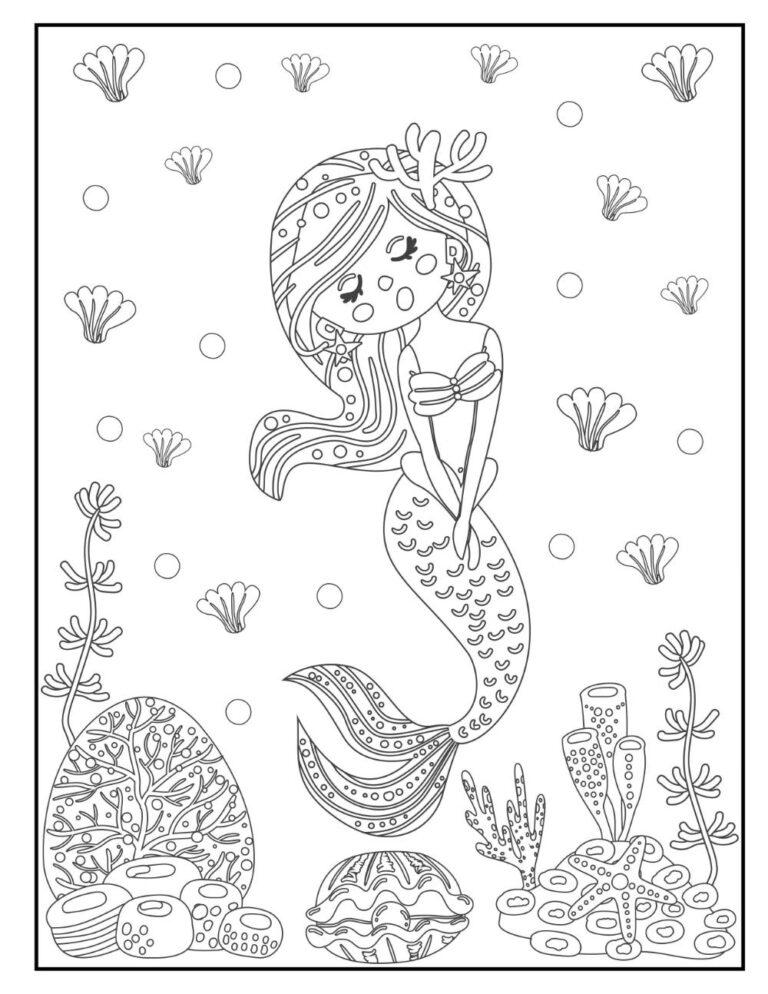 Free Mermaid Coloring Pages for Download (PDF) - VerbNow