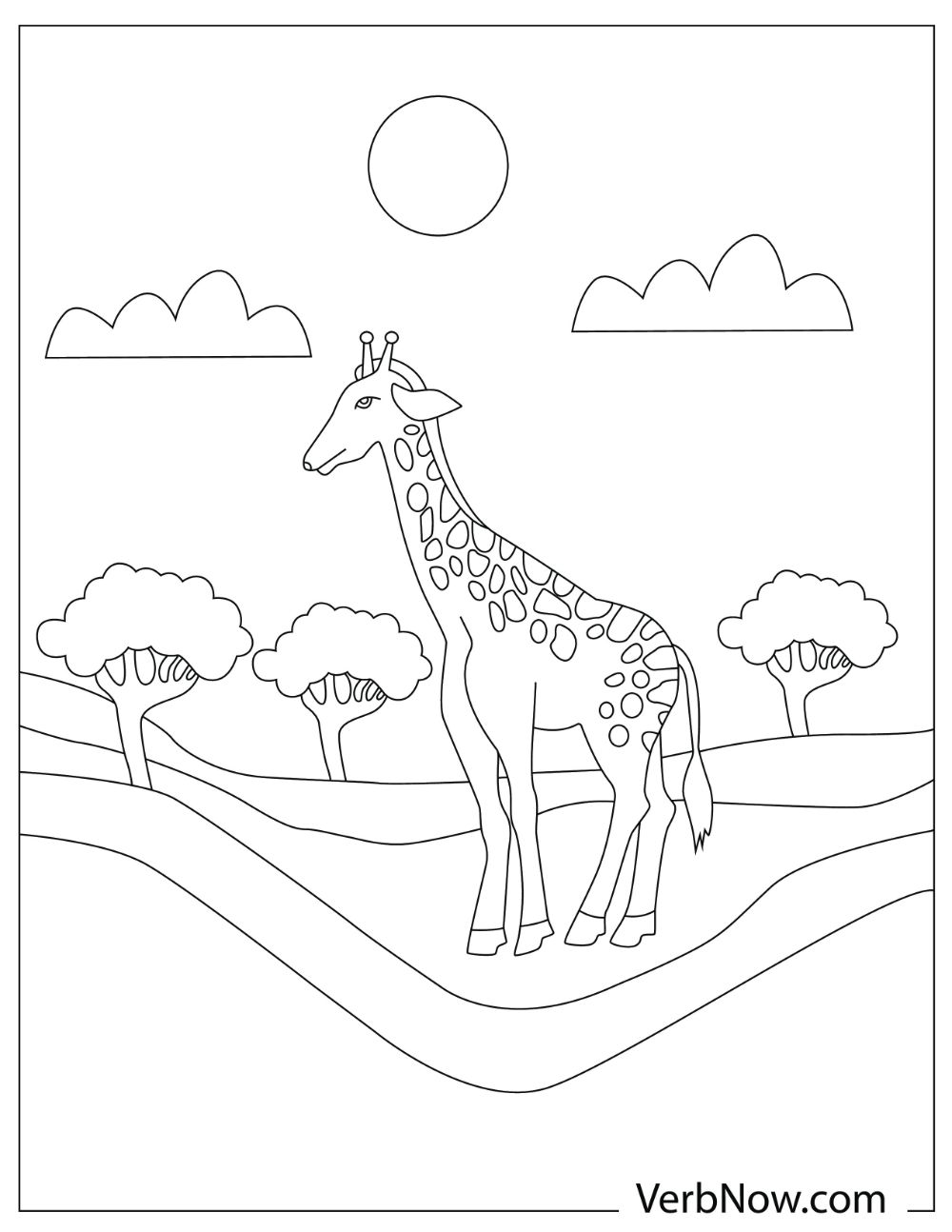 Towering giraffe standing on a field.
