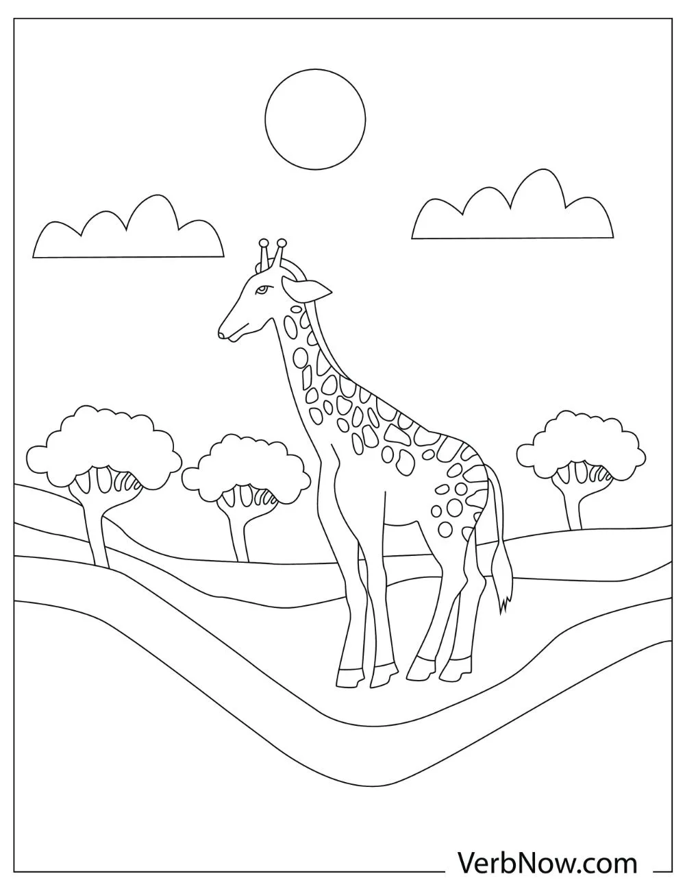 Towering giraffe standing on a field.