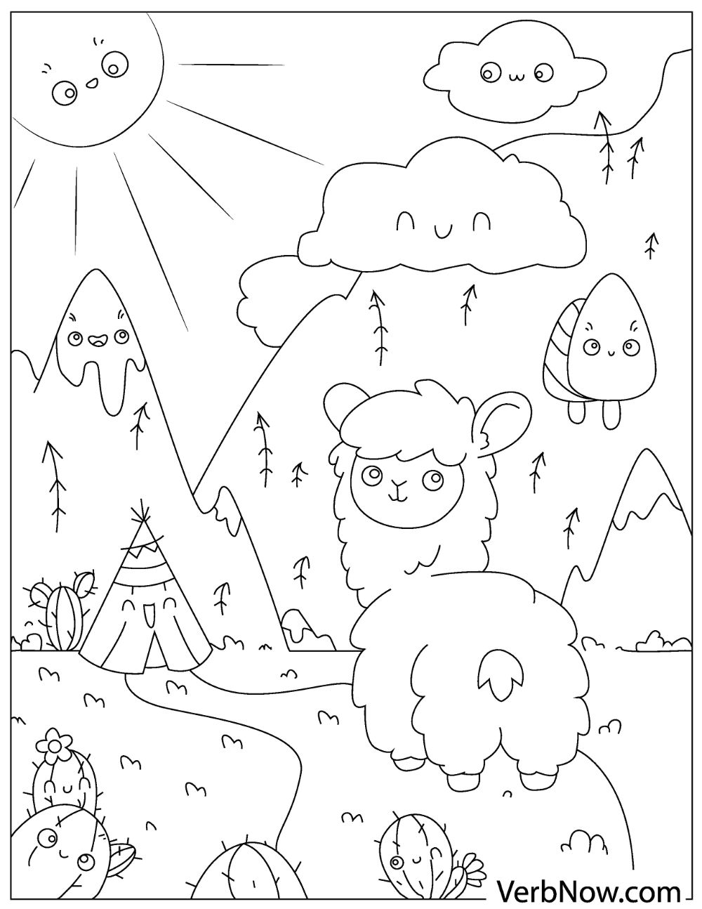 Free KAWAII Coloring Pages for Download (Printable PDF) - VerbNow