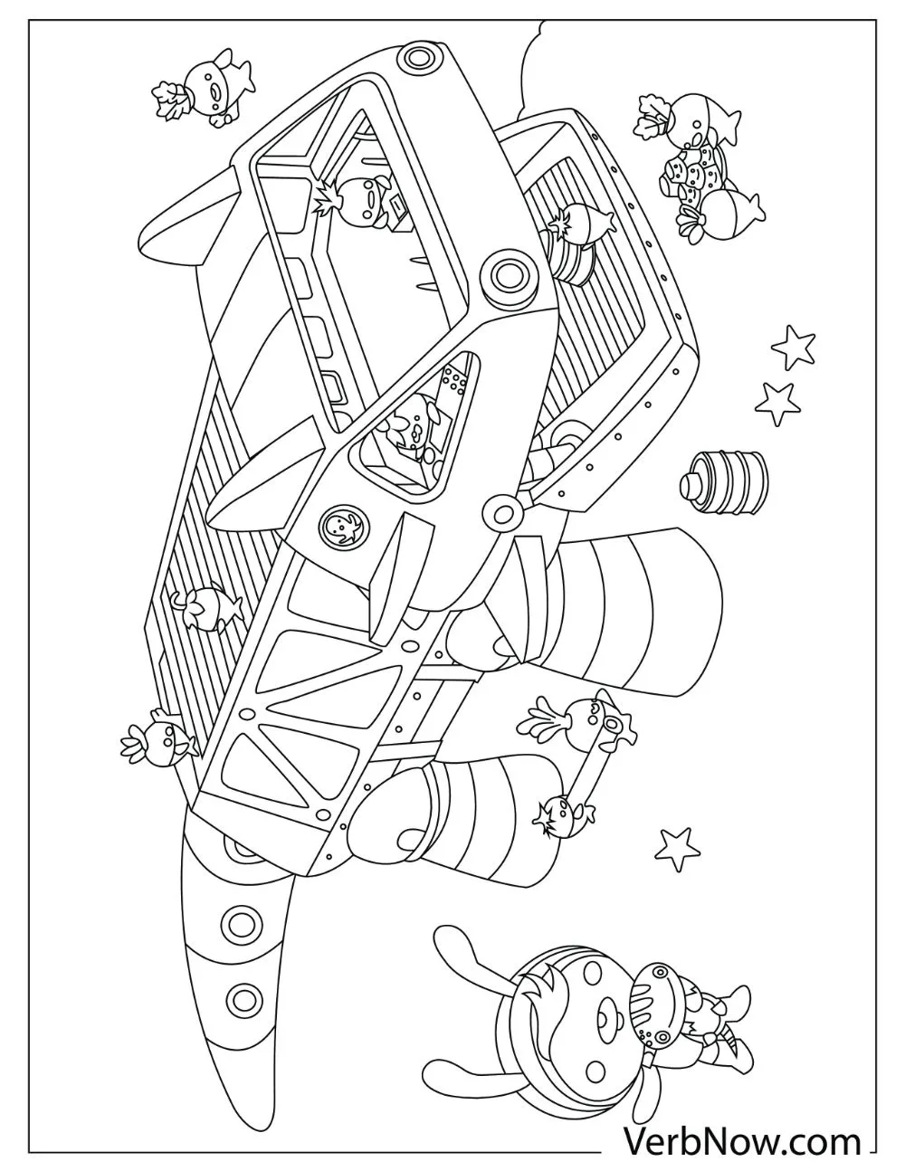 Octonauts building their ship together with Shellington 