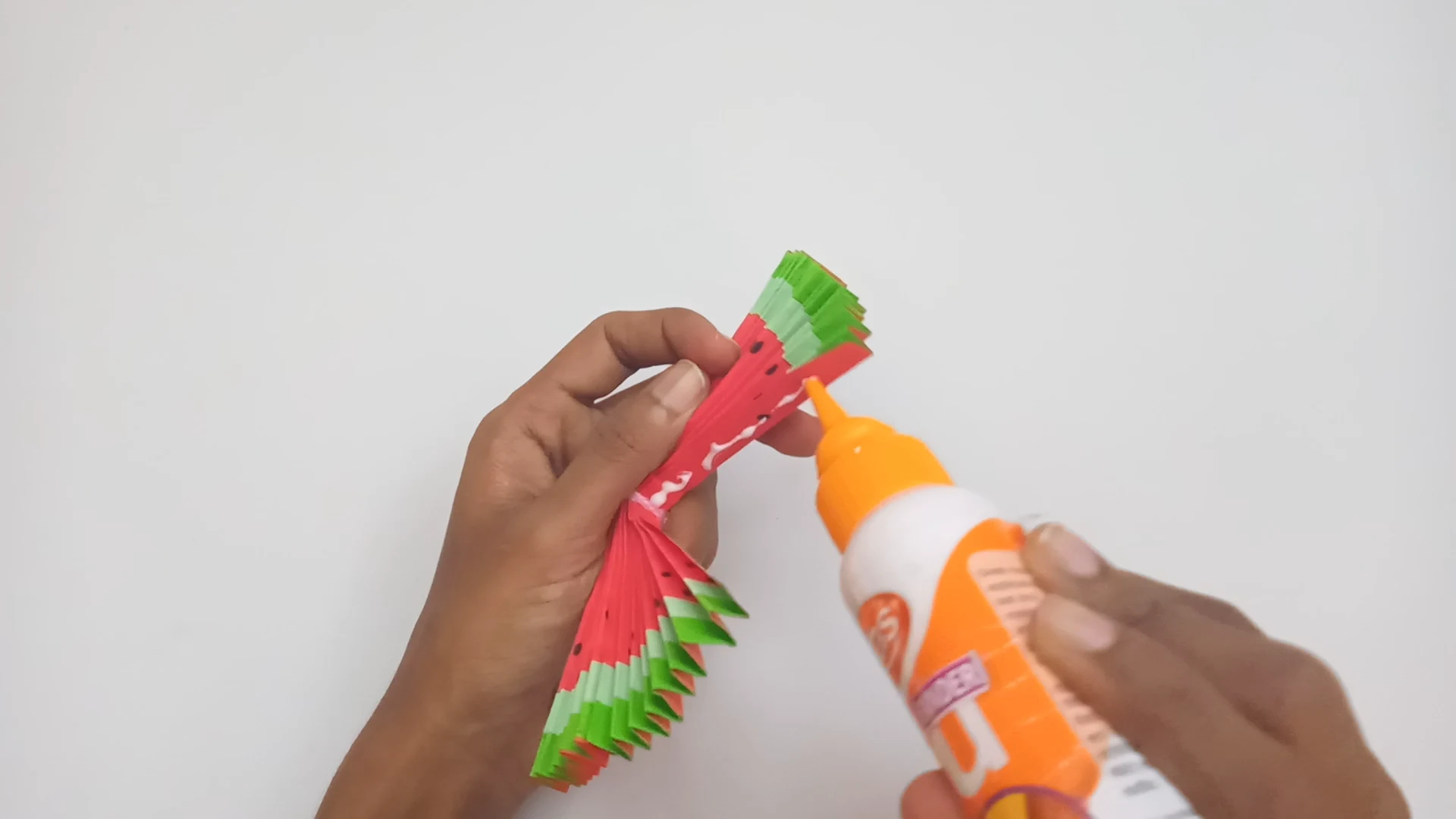 How to Craft a Watermelon Paper Fan with Easy Instructions 12
