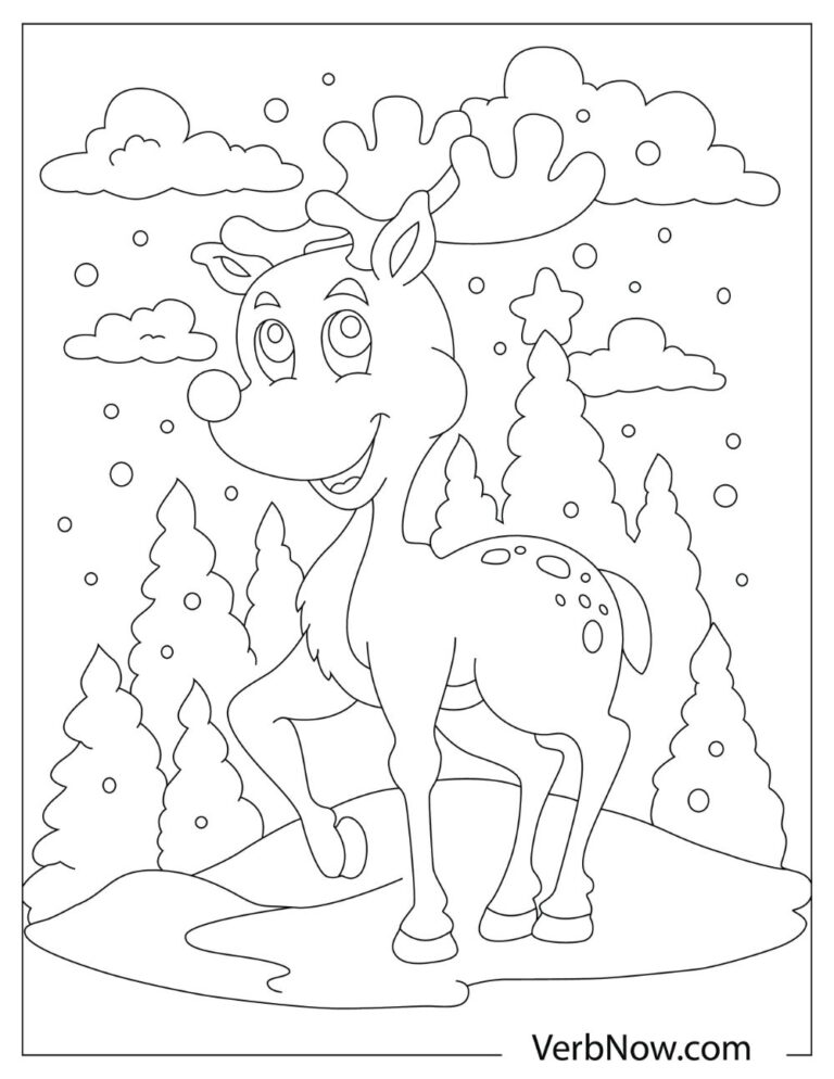 Free REINDEER Coloring Pages for Download (Printable PDF)