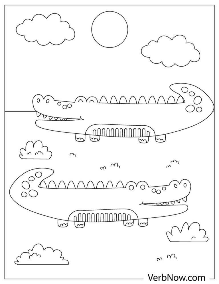 Free ALLIGATOR Coloring Pages for Download (Printable PDF)