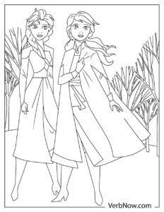 Free ANNA AND ELSA Coloring Pages for Download (Printable PDF)