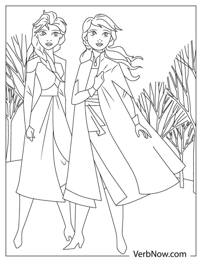 Free ANNA AND ELSA Coloring Pages for Download (Printable PDF)