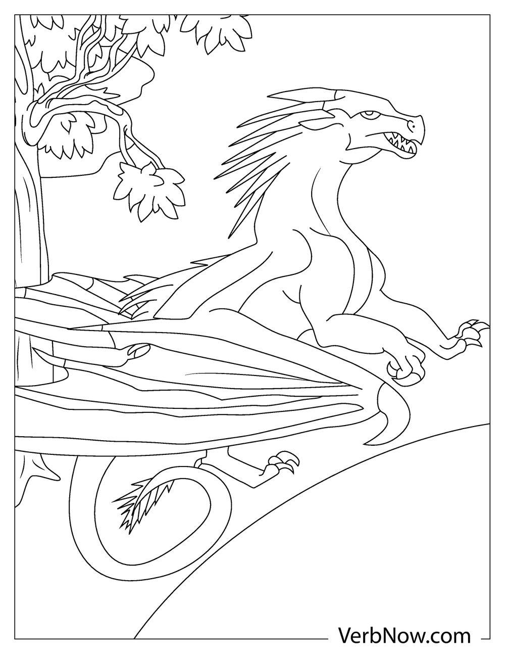 SkyWing dragon soaring in coloring page