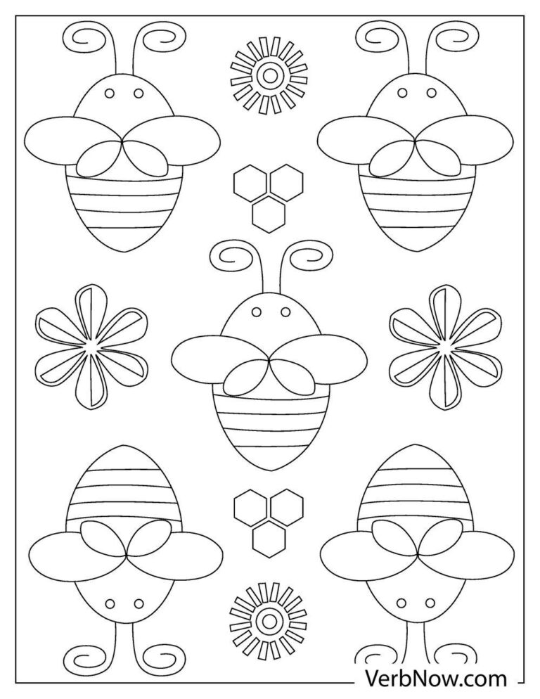 Free BEE Coloring Pages for Download (Printable PDF)