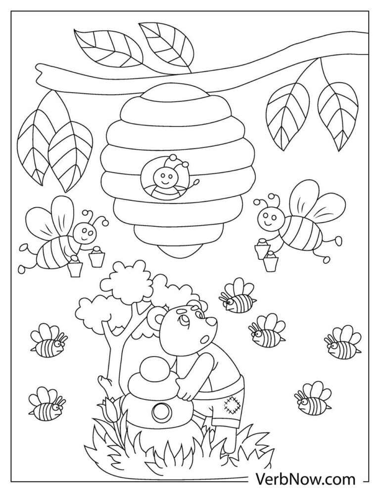 Free BEE Coloring Pages for Download (Printable PDF)