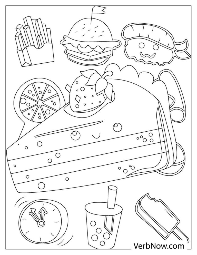 Free CUTE FOOD Coloring Pages for Download (Printable PDF)