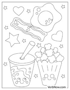 Free CUTE FOOD Coloring Pages for Download (Printable PDF)