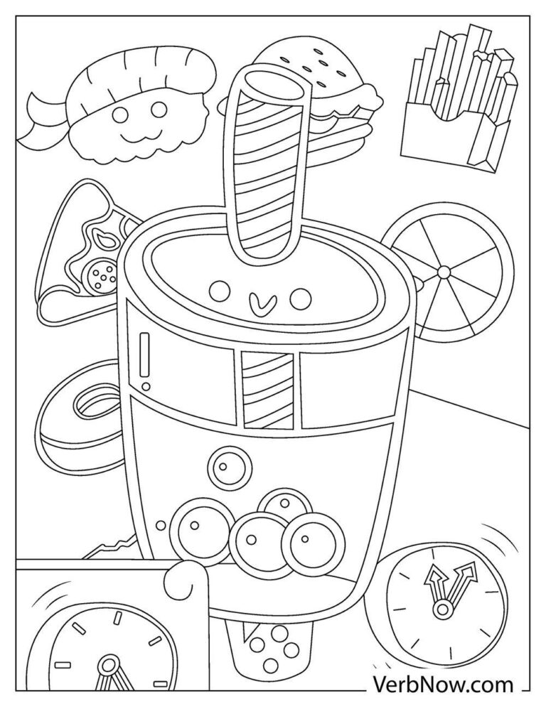 Free CUTE FOOD Coloring Pages for Download (Printable PDF)