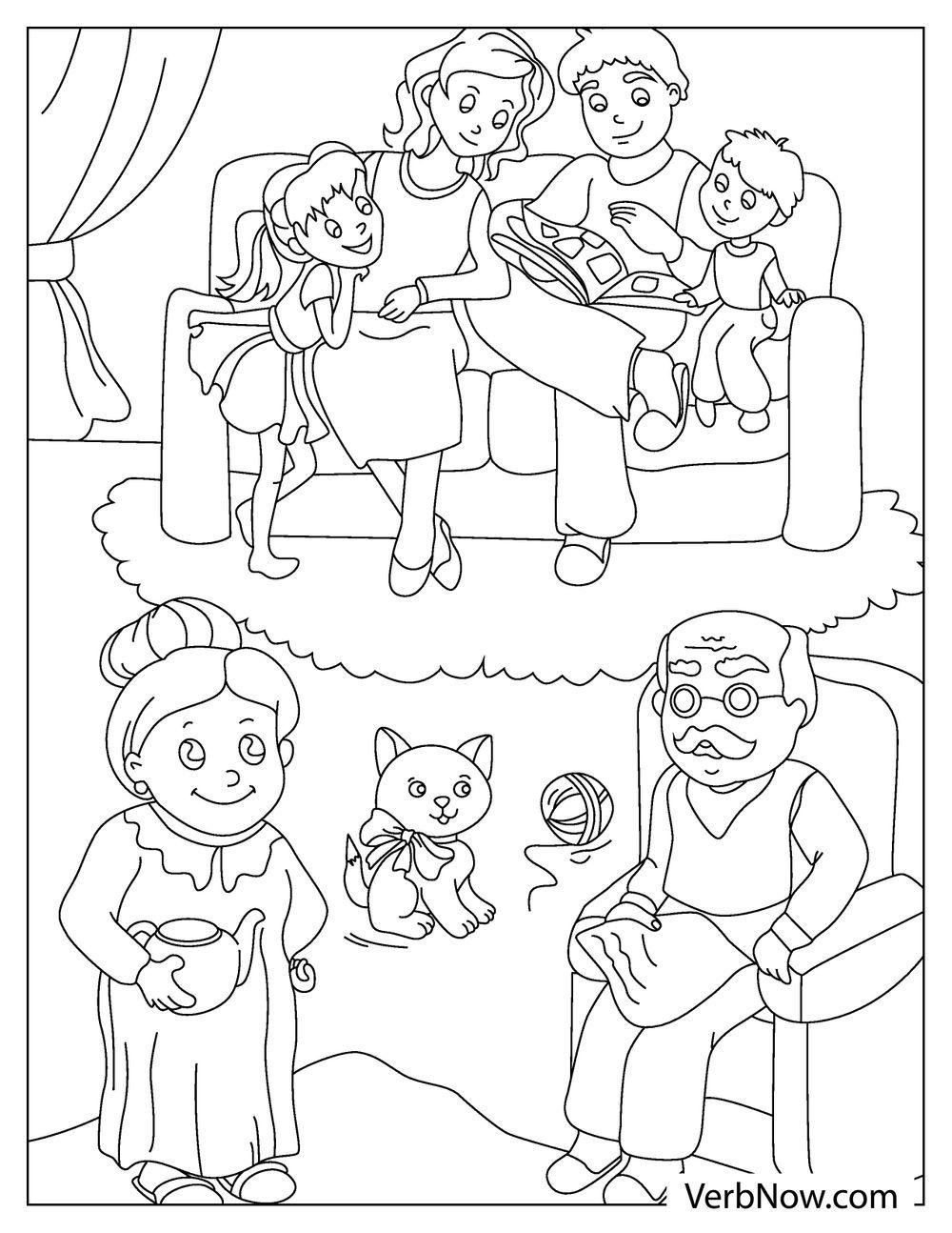 Coloring Page Of A Family Coloring Home Family History FUN Activity