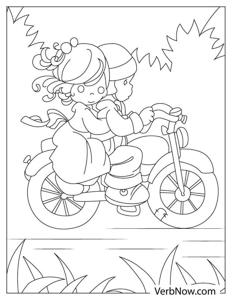 Free MOTORCYCLE Coloring Pages for Download (Printable PDF)