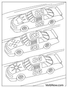 Free RACE CARS Coloring Pages for Download (Printable PDF)