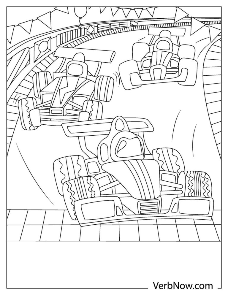Free RACE CARS Coloring Pages for Download (Printable PDF)