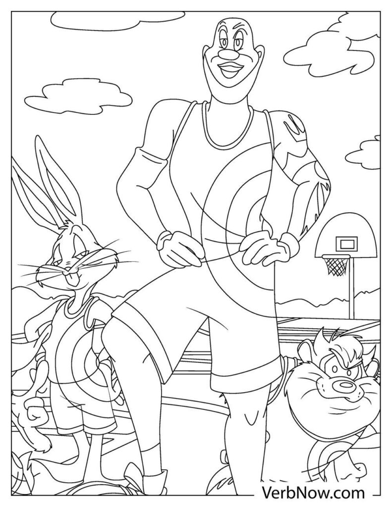 Tune Squad From Space Jam Coloring Page Printable Art kk