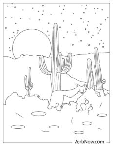 Free DESERT LANDSCAPE Coloring Pages for Download (Printable PDF)