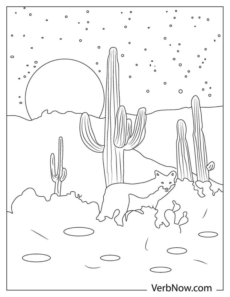 Free DESERT LANDSCAPE Coloring Pages for Download (Printable PDF)