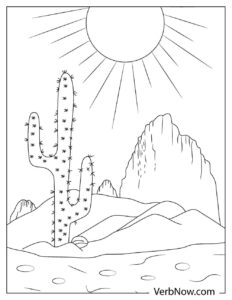 Free DESERT LANDSCAPE Coloring Pages for Download (Printable PDF)
