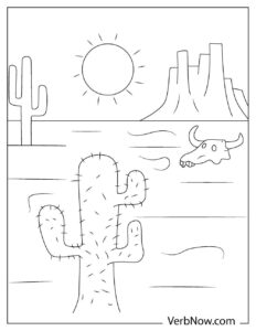 Free DESERT LANDSCAPE Coloring Pages for Download (Printable PDF)