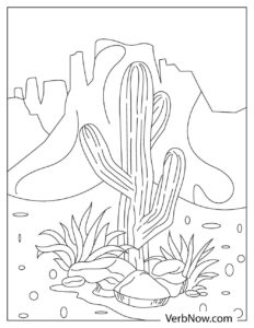 Free DESERT LANDSCAPE Coloring Pages for Download (Printable PDF)