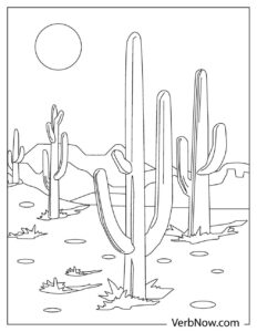 Free DESERT LANDSCAPE Coloring Pages for Download (Printable PDF)