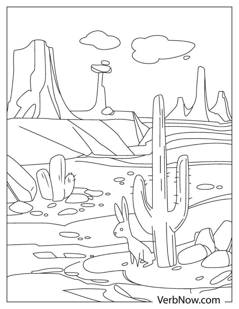 Free DESERT LANDSCAPE Coloring Pages for Download (Printable PDF)