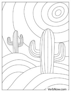 Free DESERT LANDSCAPE Coloring Pages for Download (Printable PDF)