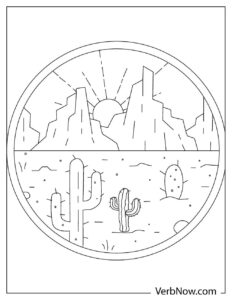 Free DESERT LANDSCAPE Coloring Pages for Download (Printable PDF)