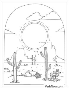 Free DESERT LANDSCAPE Coloring Pages for Download (Printable PDF)