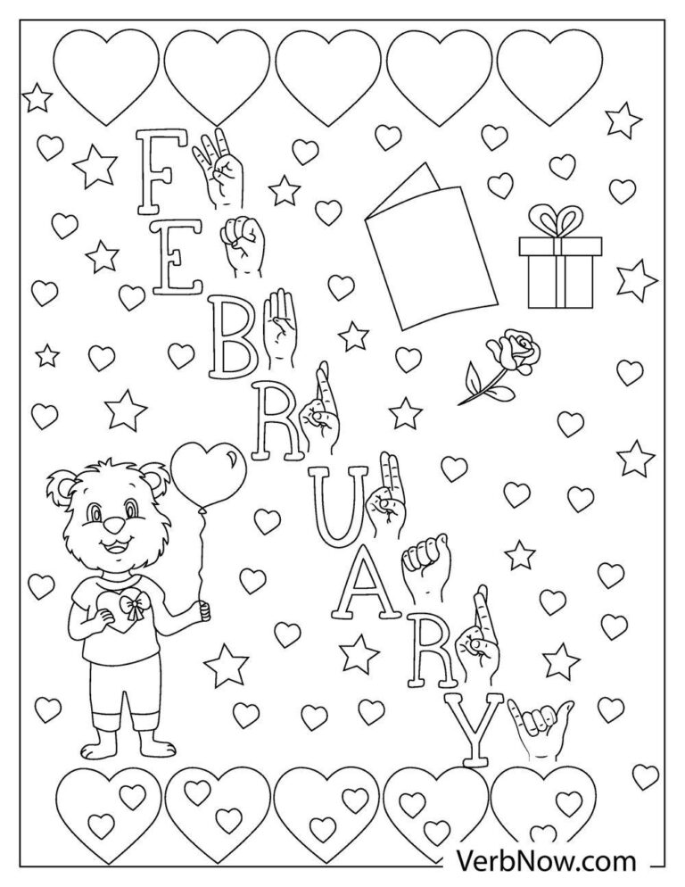 Free FEBRUARY Coloring Pages for Download (Printable PDF)