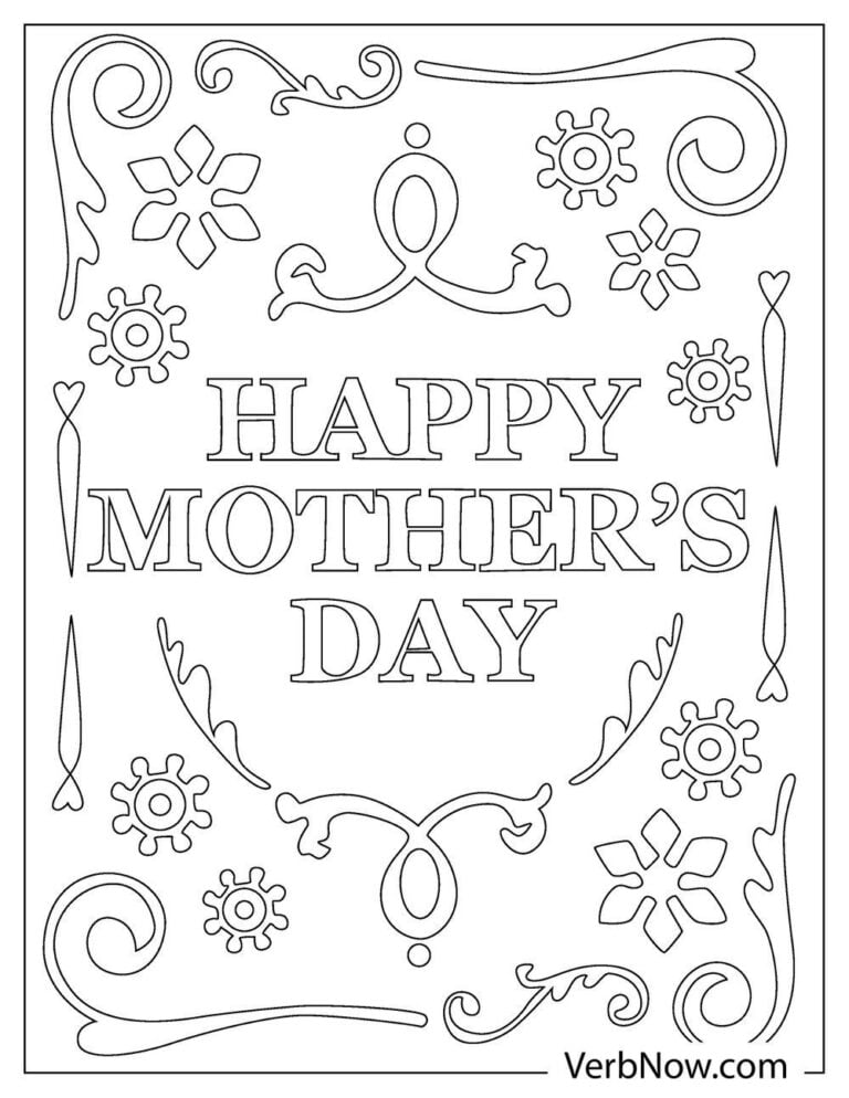 Free HAPPY MOTHERS DAY Coloring Pages (Printable PDF)