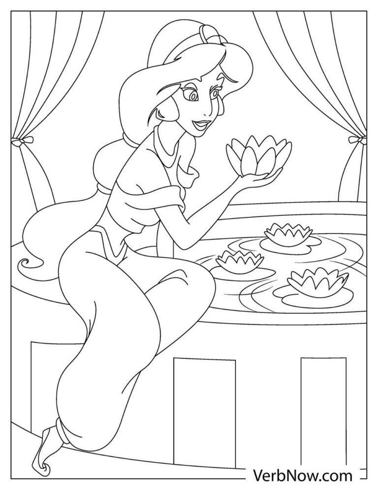Free PRINCESS JASMIN Coloring Pages for Download (Printable PDF)
