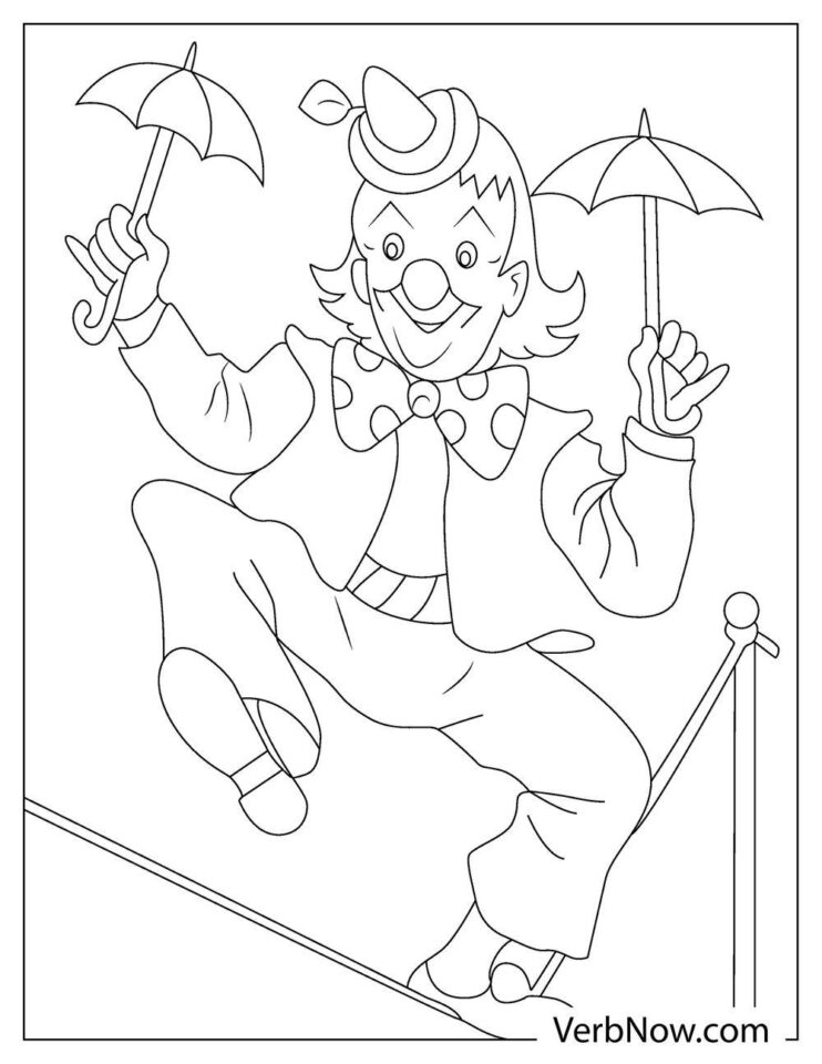 Free CLOWN Coloring Pages for Download (Printable PDF)