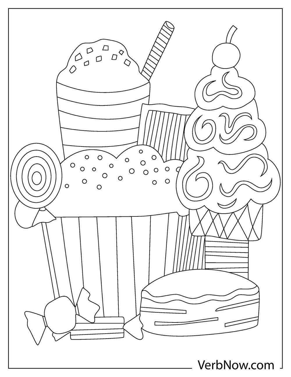 Free DESSERTS Coloring Pages For Download Printable PDF 