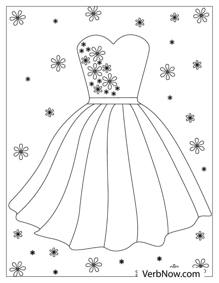 Free DRESSES Coloring Pages for Download (Printable PDF)