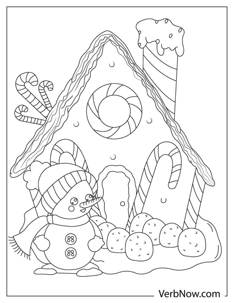 Free GINGERBREAD HOUSES Coloring Pages for Download (Printable PDF)