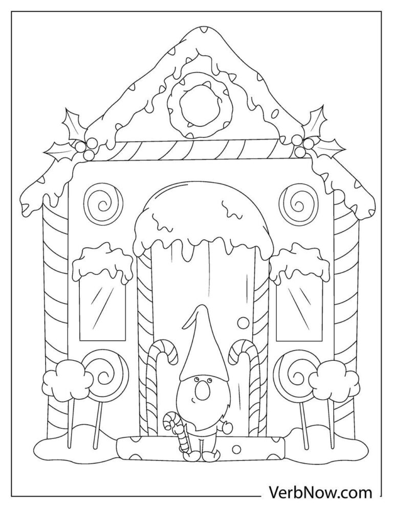 Free GINGERBREAD HOUSES Coloring Pages for Download (Printable PDF)