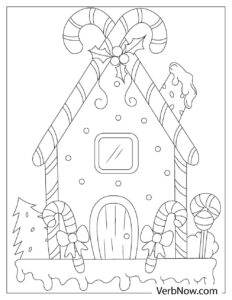 Free GINGERBREAD HOUSES Coloring Pages for Download (Printable PDF)