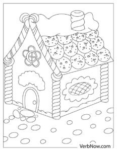 Free GINGERBREAD HOUSES Coloring Pages for Download (Printable PDF)